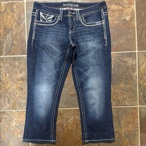 Maurices Blue Ankle Cropped Jeans with Fading